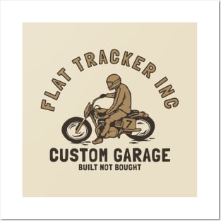 Vintage Flat Tracker Motorcycle T-Shirt Posters and Art